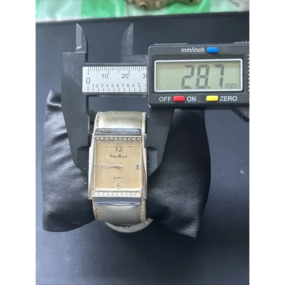 Ashley Stewart Silver Tone Case Gold Tone Dial And Band Women’s Cuff Watch